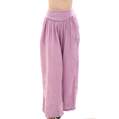 Free People Solid Wide Leg Trousers Pants