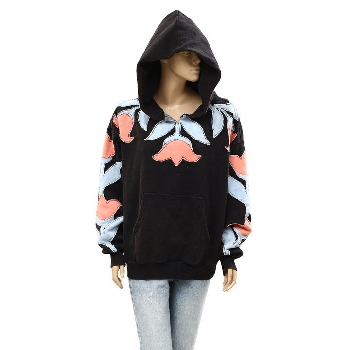 Free People We The Free it's a Vibe Flowers Hoodie Sweatshirt Tunic Top
