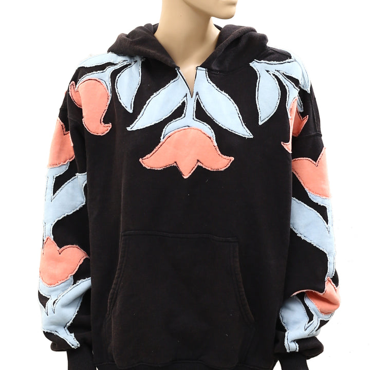 Free People We The Free it's a Vibe Flowers Hoodie Sweatshirt Tunic Top