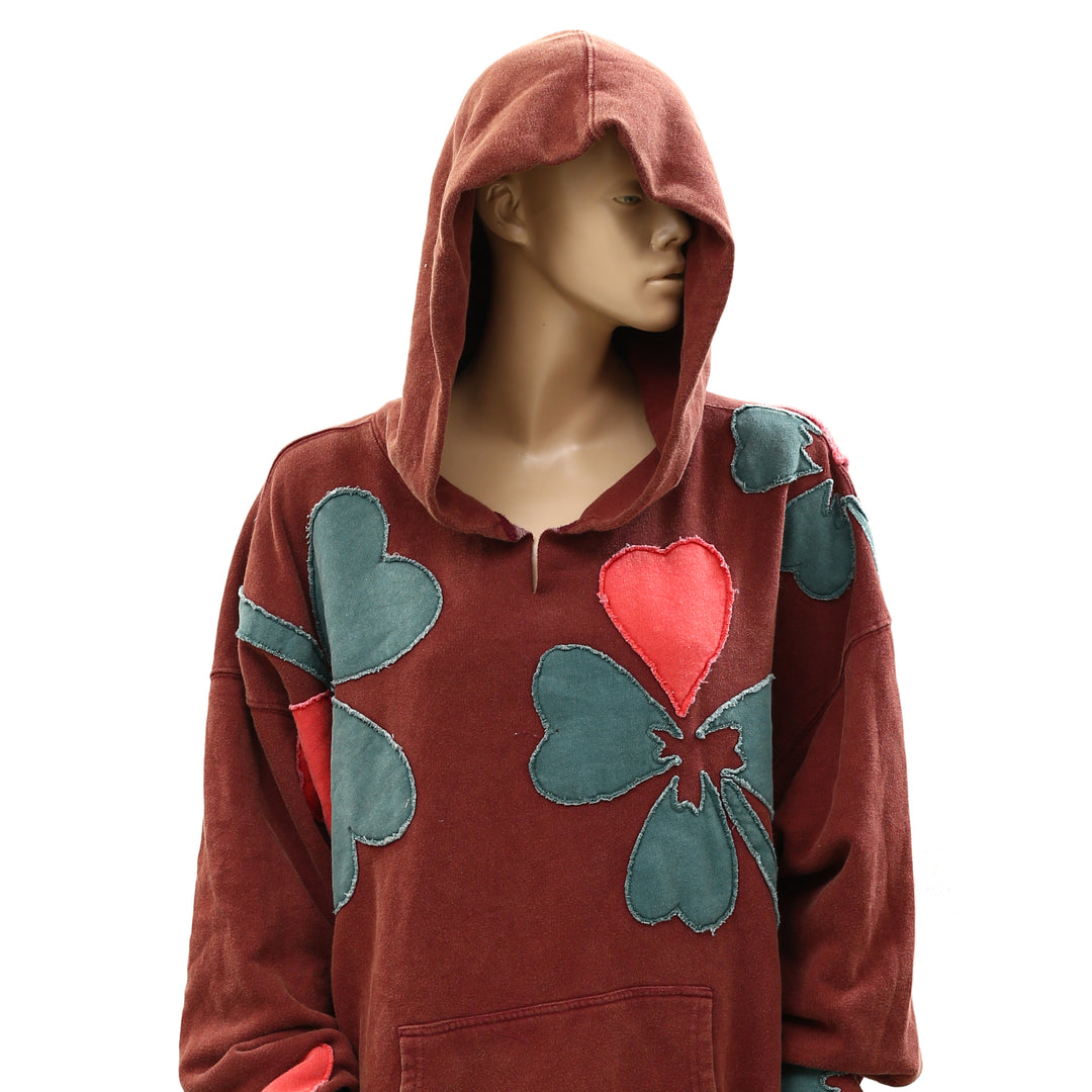 Free People We The Free it's a Vibe Flowers Hoodie Sweatshirt Tunic Top
