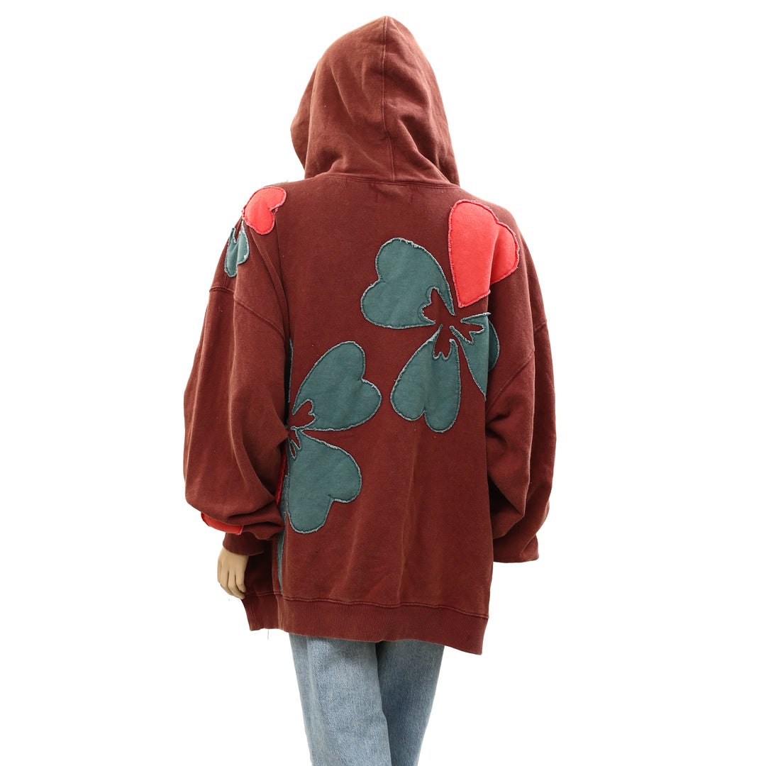 Free People We The Free it's a Vibe Flowers Hoodie Sweatshirt Tunic Top