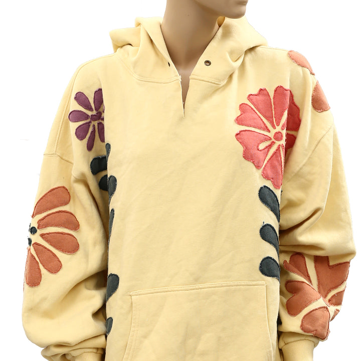 Free People We The Free it's a Vibe Flowers Hoodie Sweatshirt Tunic Top