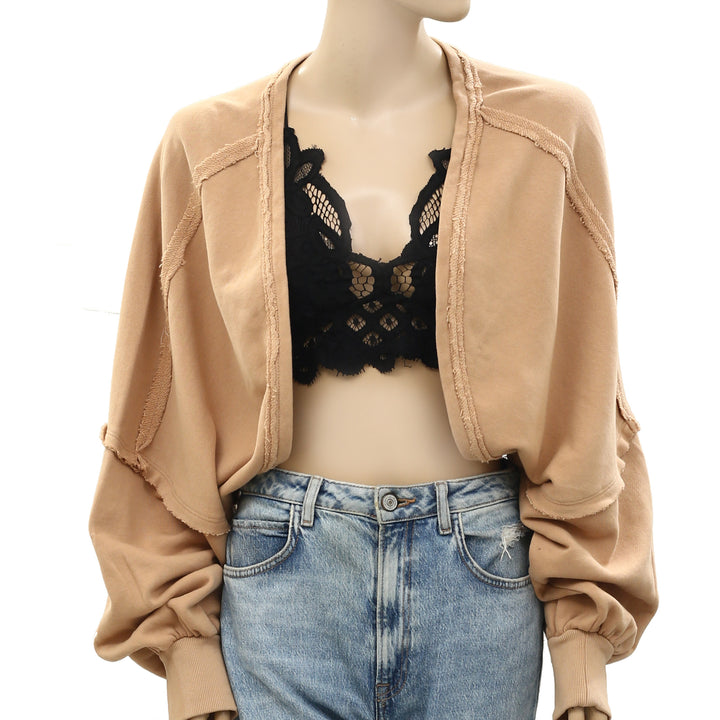 Free People Shrug It Off Sweatshirt Cropped Top