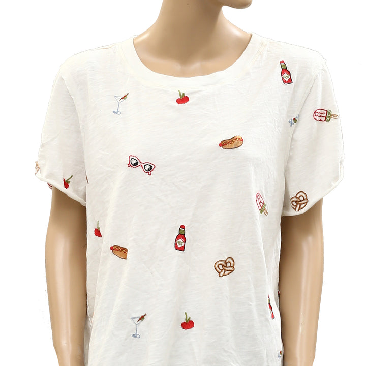 Maeve Anthropologie The Caitlin Boxy T-Shirt Blouse Top