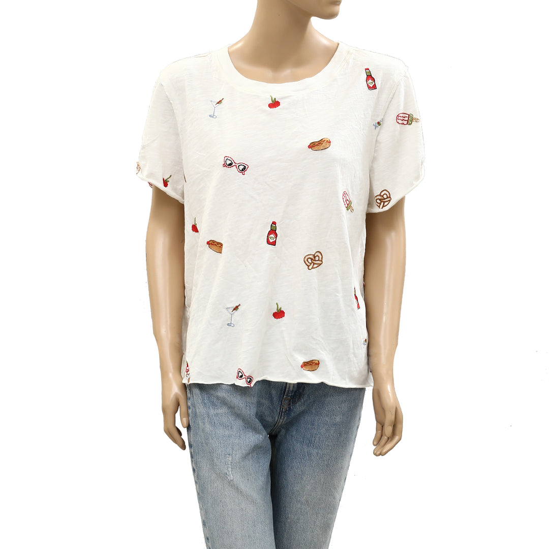 Maeve Anthropologie The Caitlin Boxy T-Shirt Blouse Top