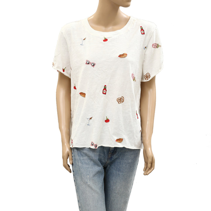 Maeve Anthropologie The Caitlin Boxy T-Shirt Blouse Top