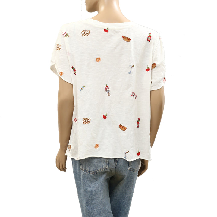 Maeve Anthropologie The Caitlin Boxy T-Shirt Blouse Top
