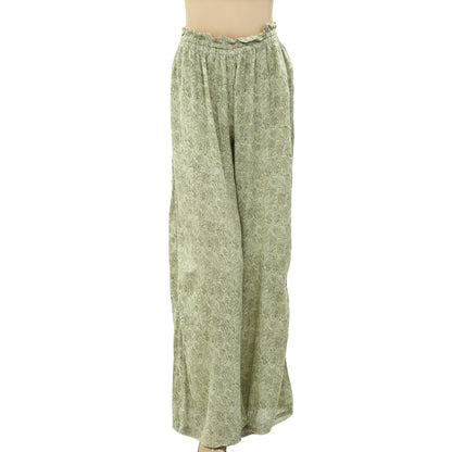 Out From Under UO Green Paisley Crinkle Trousers Pants