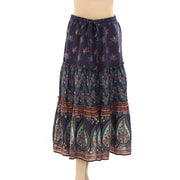 Odd Molly Anthropologie Paisley Floral Printed Midi Skirt
