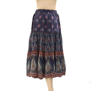 Odd Molly Anthropologie Paisley Floral Printed Midi Skirt