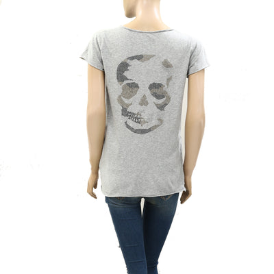 Zadig & Voltaire Tunisien MC Skull Camo Strass T-Shirt Top