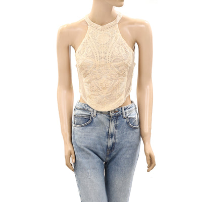 Intimately Free People Floral Embroidered Cropped Top