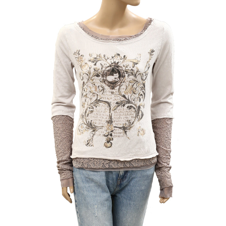 Urban Outfitters Kimchi Blue Double Trouble Twoffer T-Shirt Top
