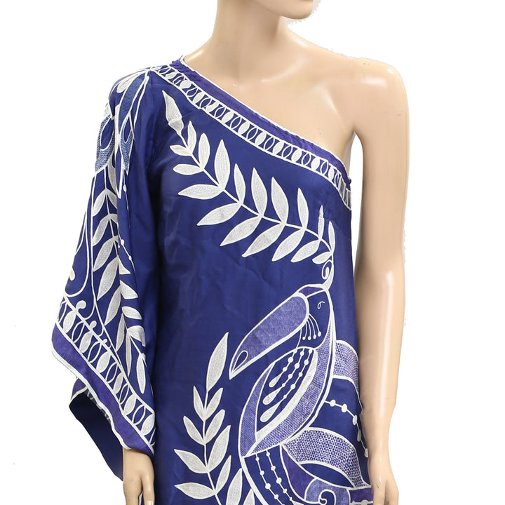 Farm Rio Anthropologie One Shoulder Lace Mini Dress