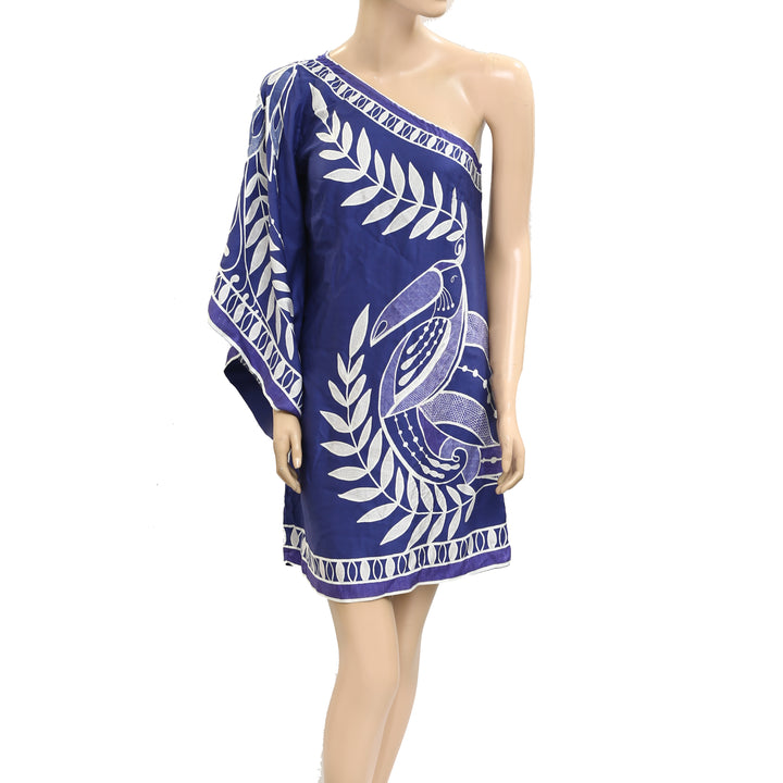 Farm Rio Anthropologie One Shoulder Lace Mini Dress