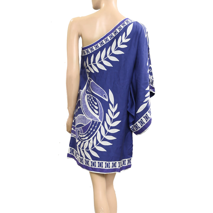 Farm Rio Anthropologie One Shoulder Lace Mini Dress