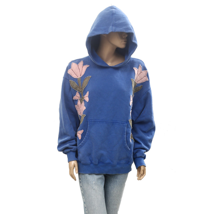 Free People We The Free it's a Vibe Flowers Hoodie Sweatshirt Tunic Top