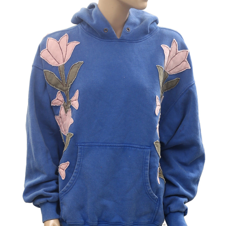 Free People We The Free it's a Vibe Flowers Hoodie Sweatshirt Tunic Top