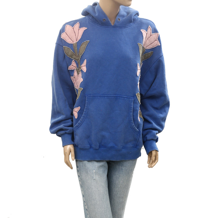 Free People We The Free it's a Vibe Flowers Hoodie Sweatshirt Tunic Top