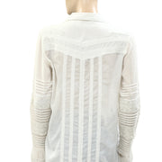 Odd Molly Anthropologie Buttondown Lace Shirt Top