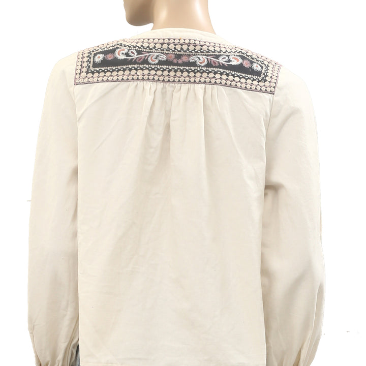 BA&SH AALEC Floral Embroidered Blouse Top