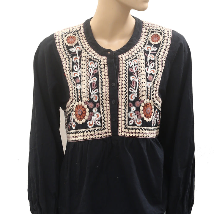 BA&SH AALEC Floral Embroidered Blouse Top