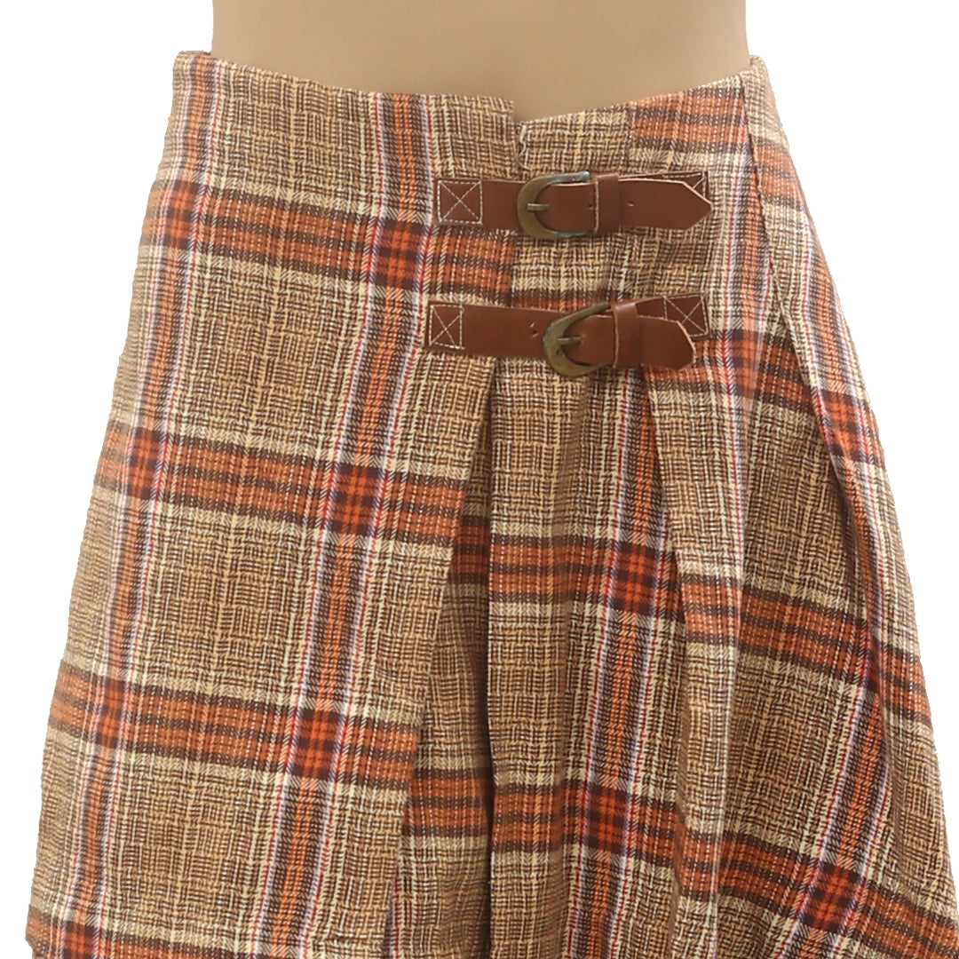 Free People Bali Tai Plaid Mini Skirt