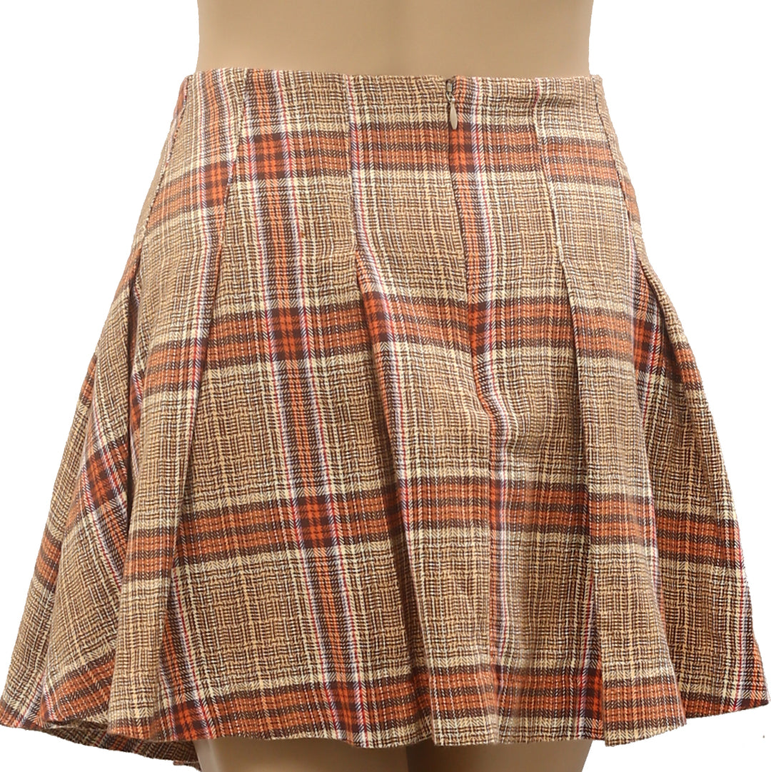 Free People Bali Tai Plaid Mini Skirt