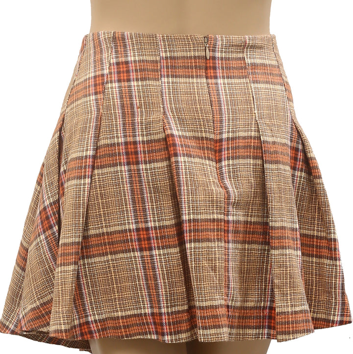 Free People Bali Tai Plaid Mini Skirt