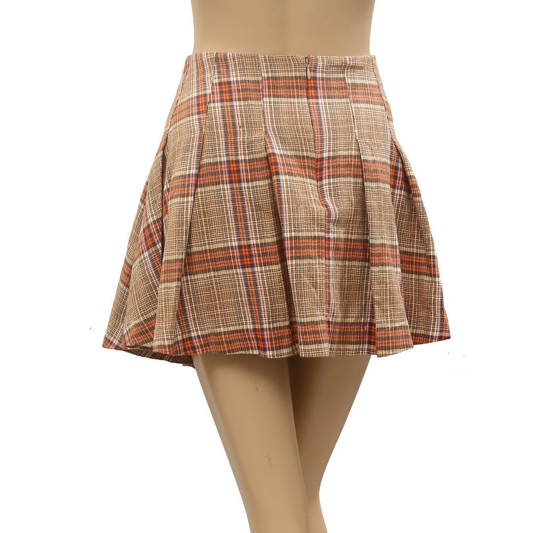 Free People Bali Tai Plaid Mini Skirt