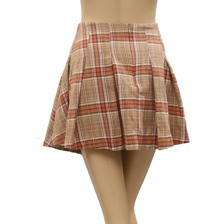 Free People Bali Tai Plaid Mini Skirt