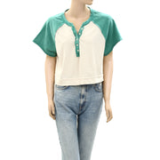 Free People We The Free Eyes Closed Henley Cropped Top