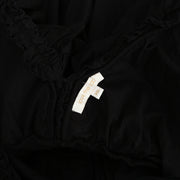 Love The Label Anthropologie Black Poplin V Neck Ruffle Midi Dress