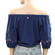 Kerri Rosenthal Lizzie Eyelet Blouse Top