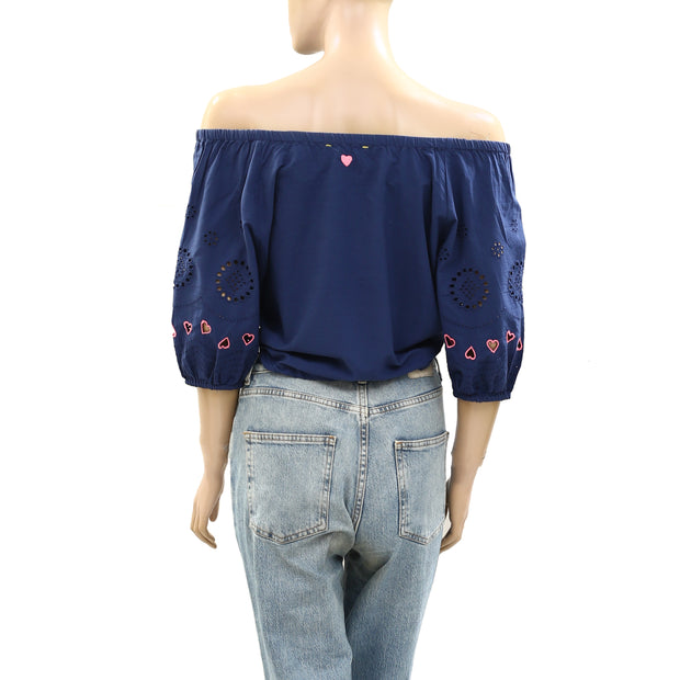 Kerri Rosenthal Lizzie Eyelet Blouse Top