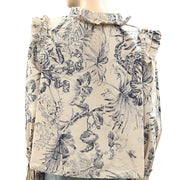 Anthropologie Love The Label Yaffe Print Jessie Blouse Top
