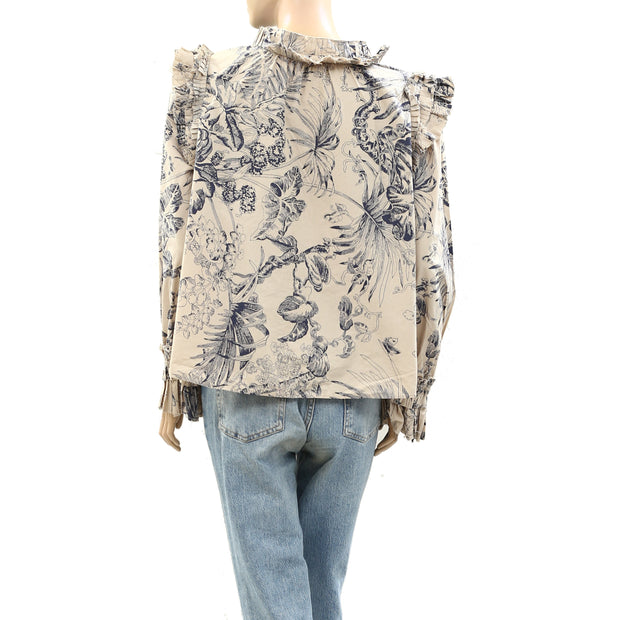 Anthropologie Love The Label Yaffe Print Jessie Blouse Top