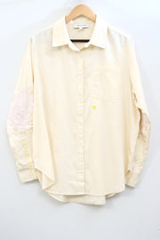 Kerri Rosenthal Solid Shirt Patchwork Love Tunic Top