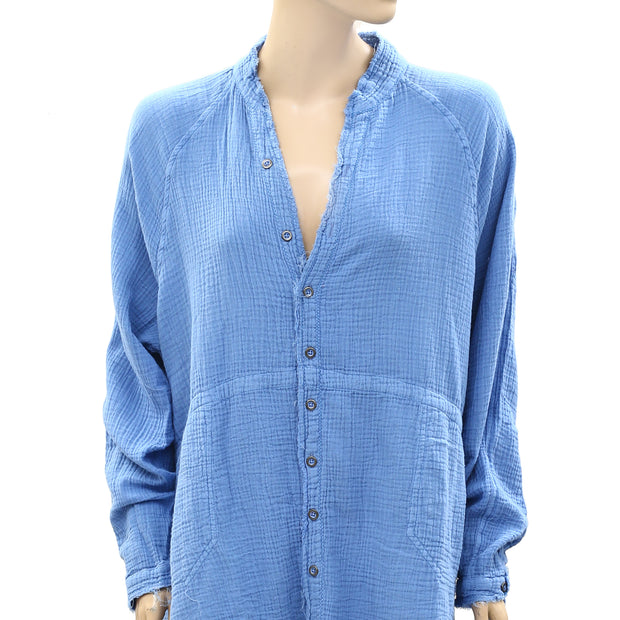 Free People We The Free Summer Daydream Buttondown Shirt Top