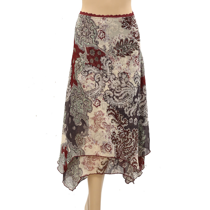 Free People Floral Printed Midi Skirt