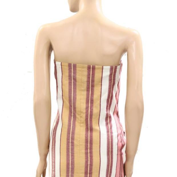 Ilio Nema Dione Naxos Stripe Strapless Maxi Long Dress