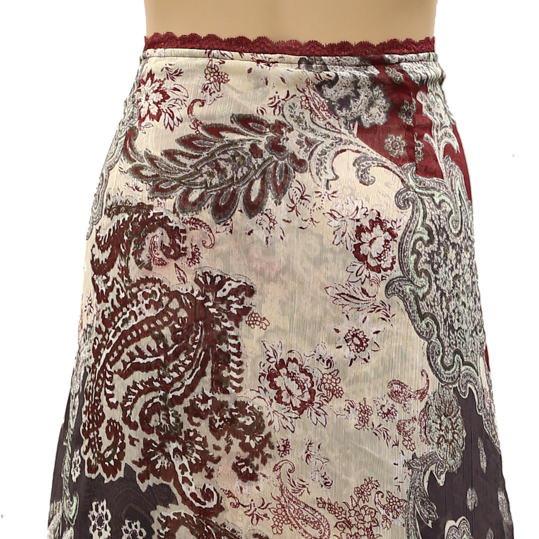 Free People Floral Printed Midi Skirt