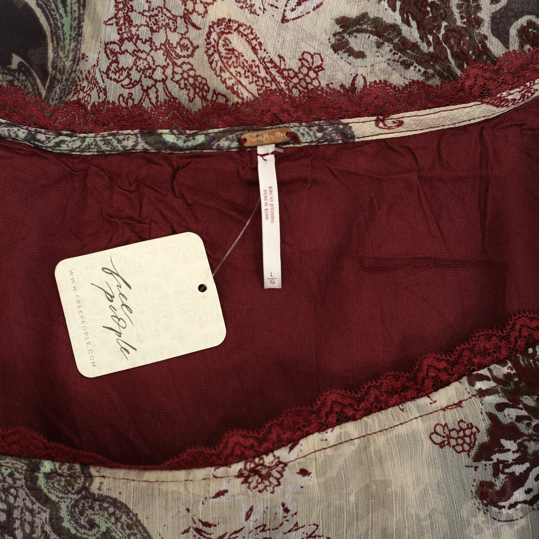 Free People Floral Printed Midi Skirt