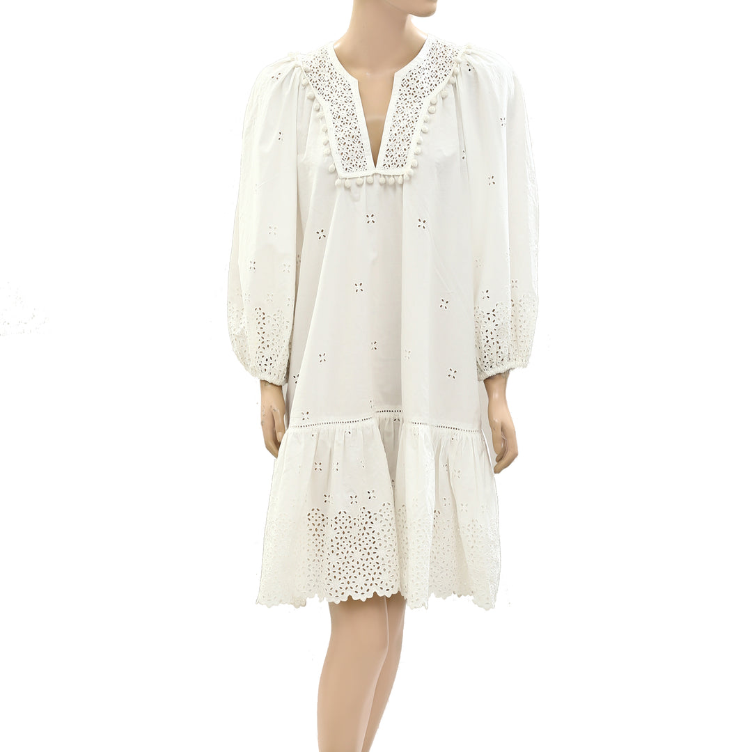 Ulla Johnson Floral Eyelet Embroidered Mini Dress White Chocolate Couture Ulla Johnson Floral Eyelet Embroidered Mini Dress White Chocolate Couture