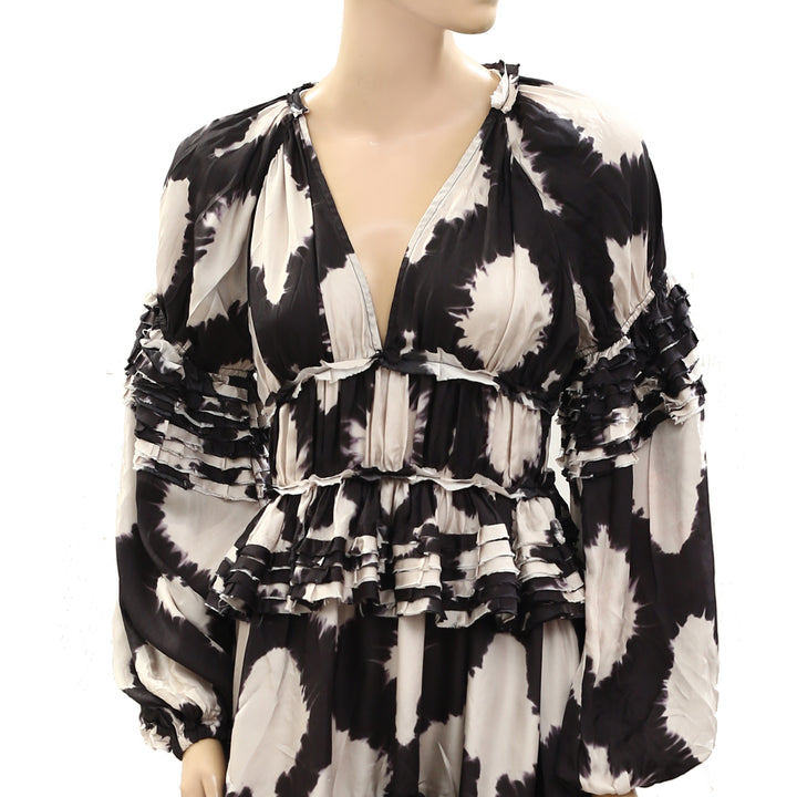 Ulla Johnson Emery Long Sleeve Tie & Dye Mini Dress