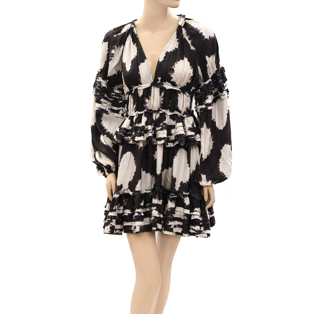 Ulla Johnson Emery Long Sleeve Tie & Dye Mini Dress White Chocolate Couture Ulla Johnson Emery Long Sleeve Tie & Dye Mini Dress White Chocolate Couture