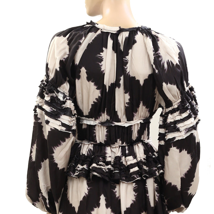 Ulla Johnson Emery Long Sleeve Tie & Dye Mini Dress