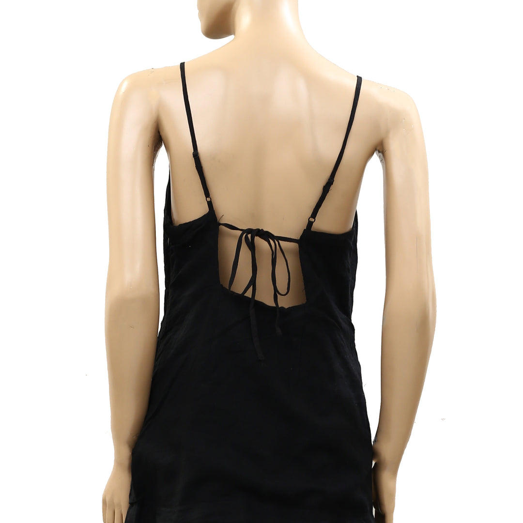 By Anthropologie Celandine Sleeveless Sheer Linen Maxi Slip Dress