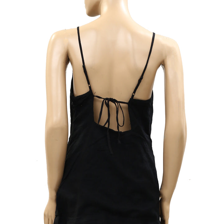 By Anthropologie Celandine Sleeveless Sheer Linen Maxi Slip Dress
