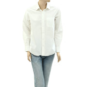 Frances Valentine Perfect White Button-Down Shirt Top